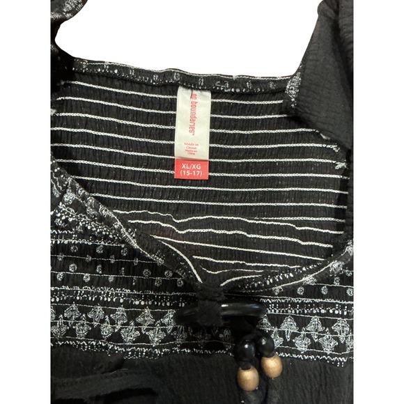 Womens Y2K Black Paisley Pattern Off Shoulder Top - Picture 9 of 10